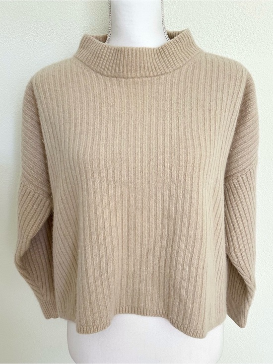 Madewell Sweaters - Madewell Resourced Cashmere Ribbed Mock-Neck Pullover Sweater Size XL